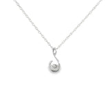 Sterling Silver 0.05 ctw Free Form Diamond Pendant