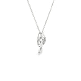 Sterling Silver 0.12 ctw Free Form Diamond Pendant