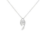Sterling Silver 0.12 ctw Free Form Diamond Pendant