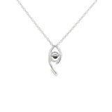 Sterling Silver 0.12 ctw Free Form Diamond Pendant