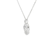 Sterling Silver 0.03 ctw Free Form Diamond Pendant