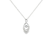 Sterling Silver 0.03 ctw Free Form Diamond Pendant