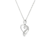 Sterling Silver 0.07 ctw Heart Diamond Pendant