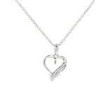 Sterling Silver 0.07 ctw Heart Diamond Pendant