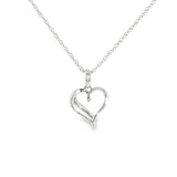 Sterling Silver 0.07 ctw Heart Diamond Pendant