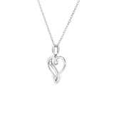 Sterling Silver 0.07 ctw Heart Diamond Pendant