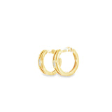 14k Yellow Gold 0.2 ctw Diamond Small Hoop Earrings