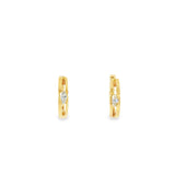 14k Yellow Gold 0.2 ctw Diamond Small Hoop Earrings
