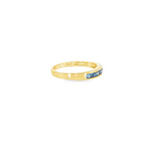 14k Yellow Gold Channel Set 0.45ctw MT Yogo Sapphire Women's Ring