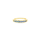 14k Yellow Gold Channel Set 0.52ctw MT Yogo Sapphire Women's Ring