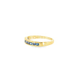 14k Yellow Gold Channel Set 0.52ctw MT Yogo Sapphire Women's Ring