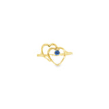 14k Yellow Gold Heart 0.14ctw MT Yogo Sapphire Women's Ring