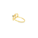 14k Yellow Gold Heart 0.14ctw MT Yogo Sapphire Women's Ring