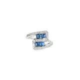 14k White Gold Modern 0.76ctw MT Yogo Sapphire Women's Ring
