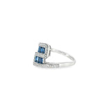 14k White Gold Modern 0.76ctw MT Yogo Sapphire Women's Ring
