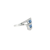 14k White Gold Modern 0.76ctw MT Yogo Sapphire Women's Ring