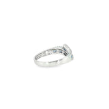 14k White Gold Curved 0.44ctw MT Yogo Sapphire Women's Ring