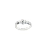 14k White Gold Curved 0.44ctw MT Yogo Sapphire Women's Ring
