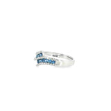 14k White Gold Curved 0.44ctw MT Yogo Sapphire Women's Ring