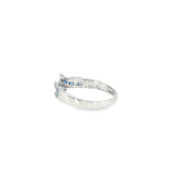 14k White Gold Curved 0.44ctw MT Yogo Sapphire Women's Ring