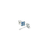 14k White Gold Nature Inspired 0.25 ctw MT Yogo Sapphire Earrings