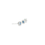 14k Yellow Gold Halo 0.12 ctw MT Yogo Sapphire Earrings
