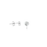 14k Yellow Gold Halo 0.12 ctw MT Yogo Sapphire Earrings