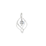 14k White Gold MT Yogo Sapphire Free Form Pendant