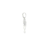 14k White Gold MT Yogo Sapphire Free Form Pendant
