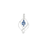 14k White Gold MT Yogo Sapphire Free Form Pendant