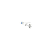 Sterling Silver 0.16 ctw Stud MT Yogo Sapphire Earrings
