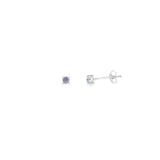 Sterling Silver 0.16 ctw Stud MT Yogo Sapphire Earrings