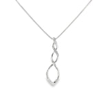 Sterling Silver 0.05 ctw Free Form Diamond Pendant