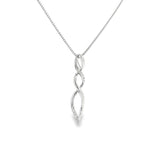 Sterling Silver 0.05 ctw Free Form Diamond Pendant
