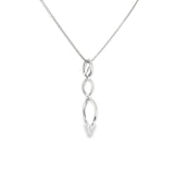Sterling Silver 0.05 ctw Free Form Diamond Pendant