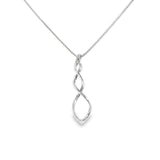 Sterling Silver 0.05 ctw Free Form Diamond Pendant