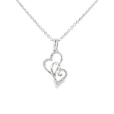 Sterling Silver White Topaz Heart Pendant