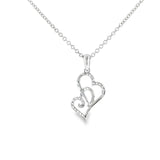 Sterling Silver White Topaz Heart Pendant