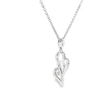 Sterling Silver White Topaz Heart Pendant