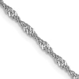 14k White Gold 18" 1.6mm Sparkle Singapore Chain