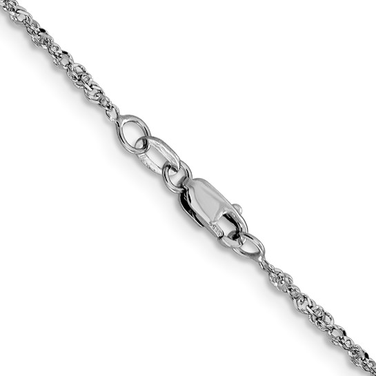 14k White Gold 18" 1.6mm Sparkle Singapore Chain