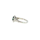 14k White Gold 1.11 ctw Montana Sapphire Geometric Women's Ring