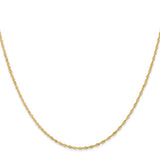 14k Yellow Gold 18" 1mm Singapore Chain