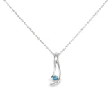Sterling Silver 0.13 ctw Montana Sapphire Pendant