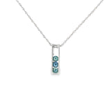 Sterling Silver 0.40 ctw Montana Sapphires Pendant