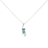 Sterling Silver 0.38 ctw Montana Sapphires Pendant