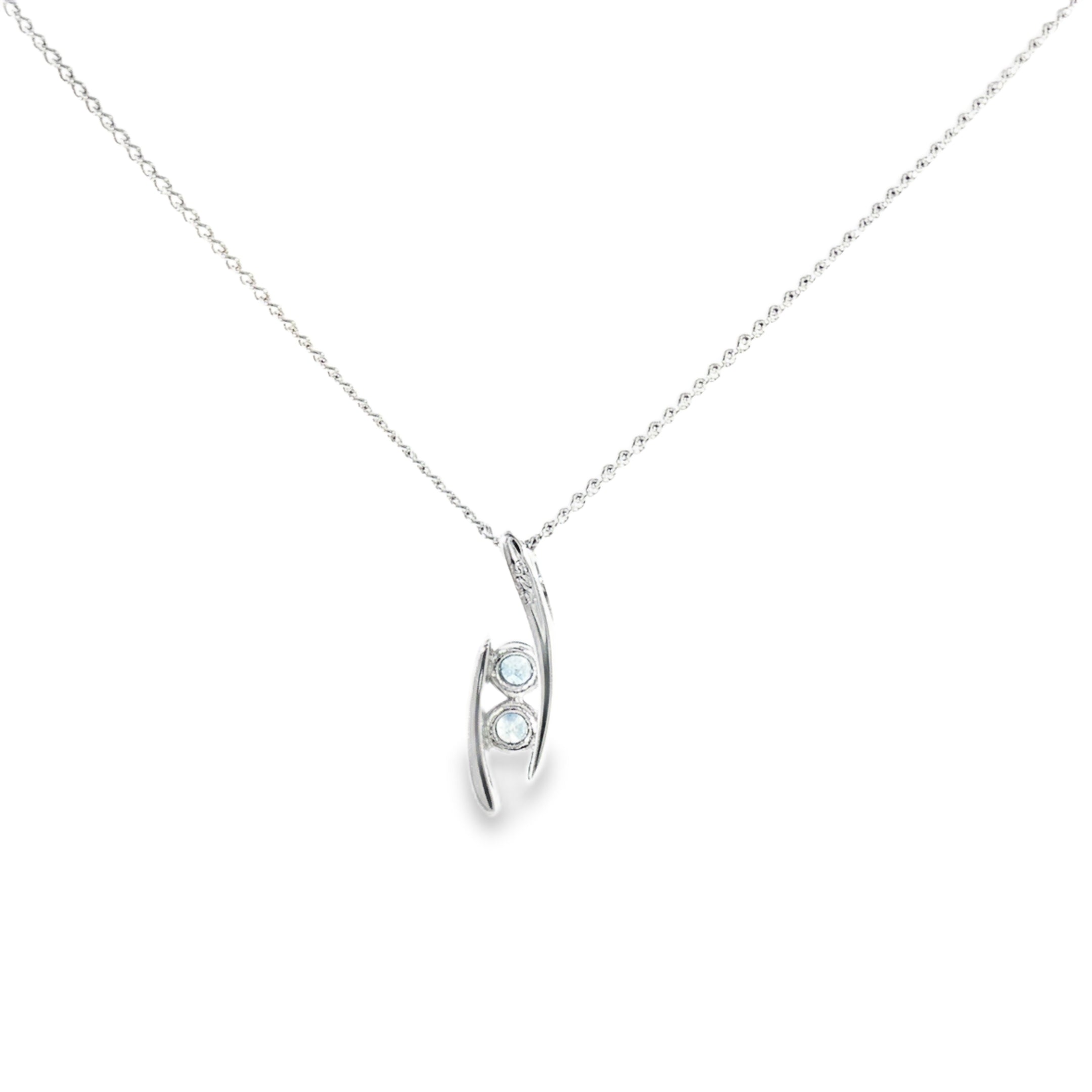Sterling Silver 0.38 ctw Montana Sapphires Pendant