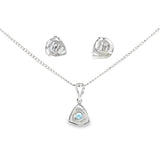 Sterling Silver 0.60 ctw MT Yogo Sapphire Set