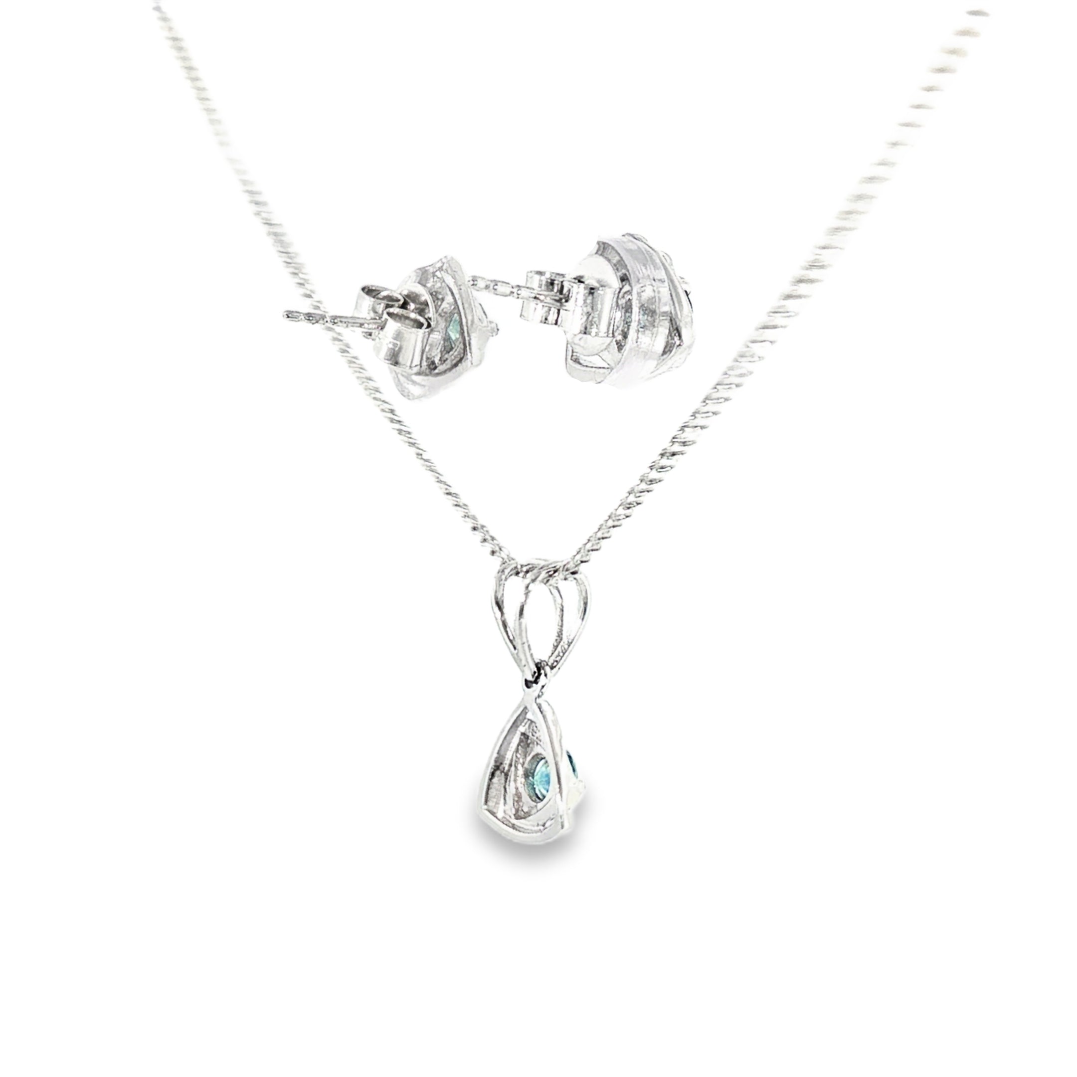 Sterling Silver 0.60 ctw MT Yogo Sapphire Set