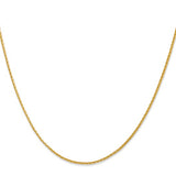 14k Yellow Gold 18" 1.3 mm Diamond Cut Wheat Chain